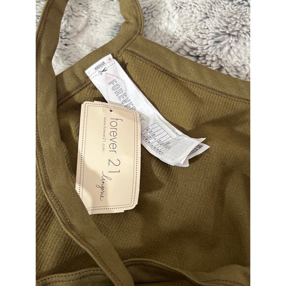 Forever 21 size xs/s olive green lingerie seamless bodysuit. - Picture 3 of 5